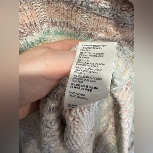 Free People Popsicle Marled Turtleneck Pullover Sweater Size M - Picture 9 of 9